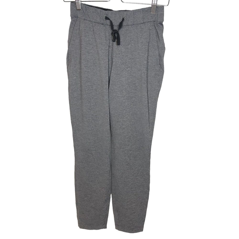 Lululemon On The Fly Pant Joggers Size 2 Heathered Black Gray Luxtreme W5ASSS
